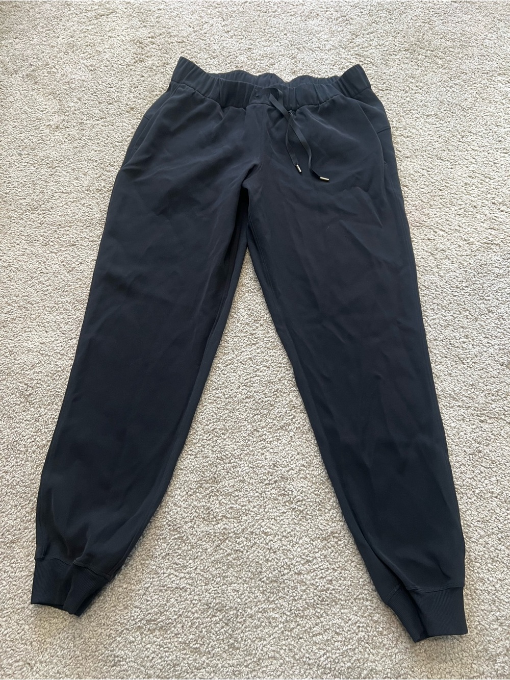 Lululemon Mens Black Jogger Pants Drawstring Pockets Stretch Size M?